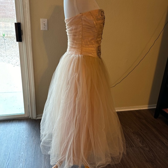 Vintage 80s 90s Scott McClintock prom dress peach princess - Picture 5 of 6